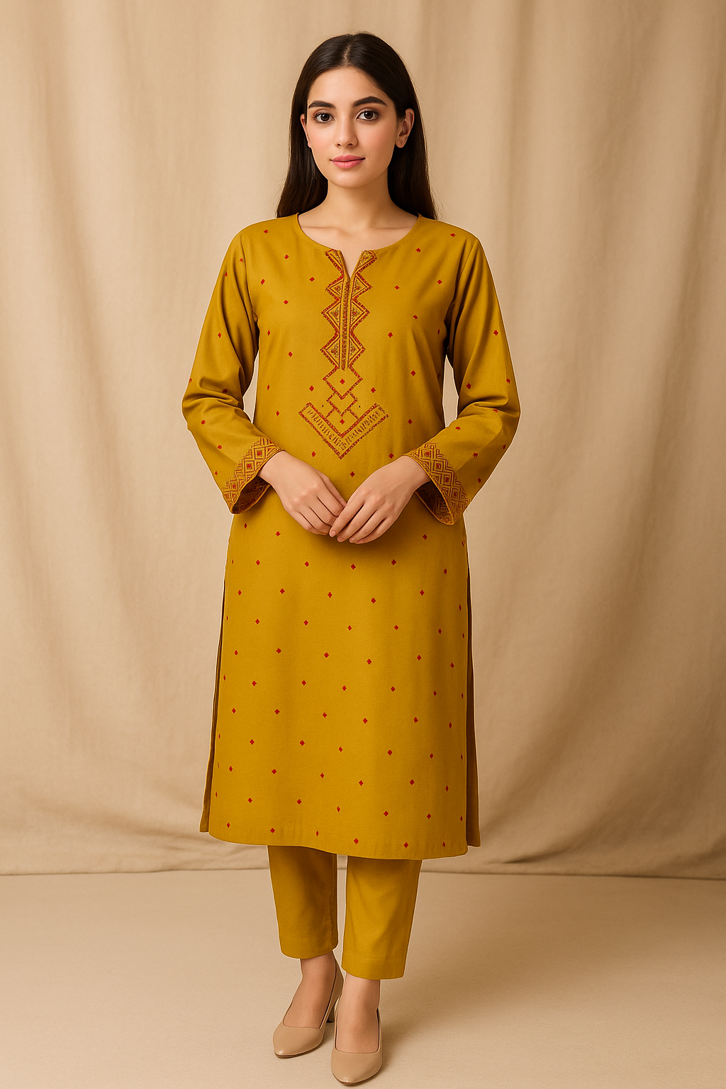 2 Piece Cotton Lawn Suit - Embroidered (Pret)