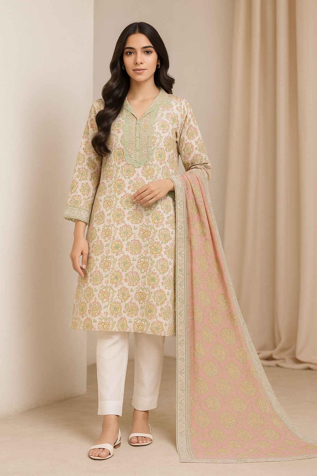 3 Piece Alkaram Lawn Suit - Printed (Unstiched)