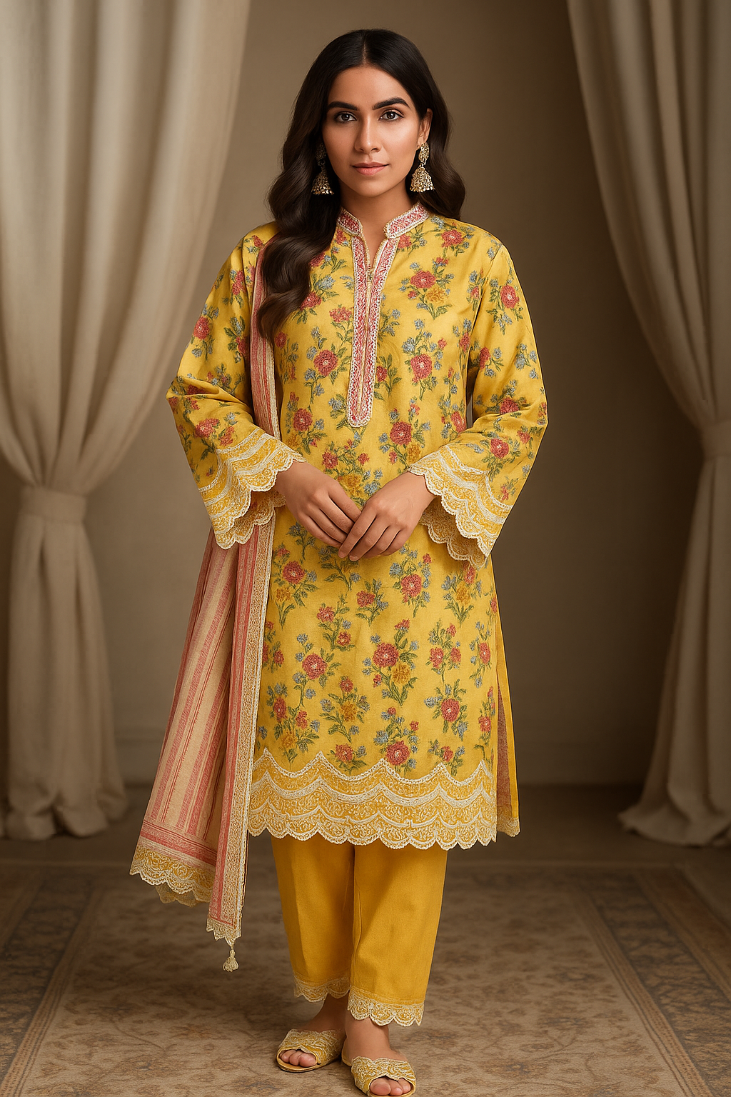 3 Piece Bonanza Satrangi Lawn Suit - Printed (Unstiched)