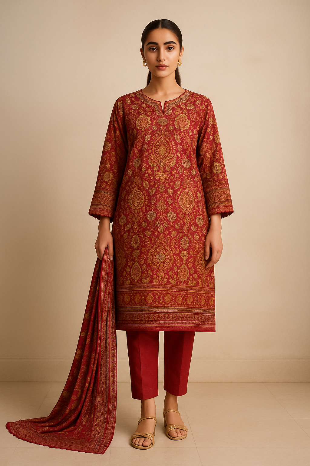 3 Piece Sapphire Lawn Suit - Printed (Unstiched)