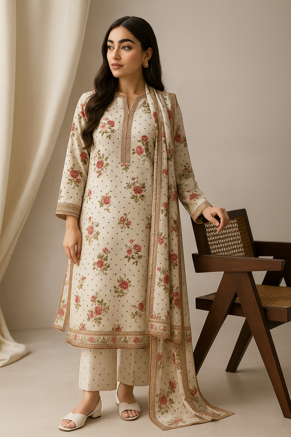 3 Piece Beechtree Lawn Suit - Printed (Unstitched)