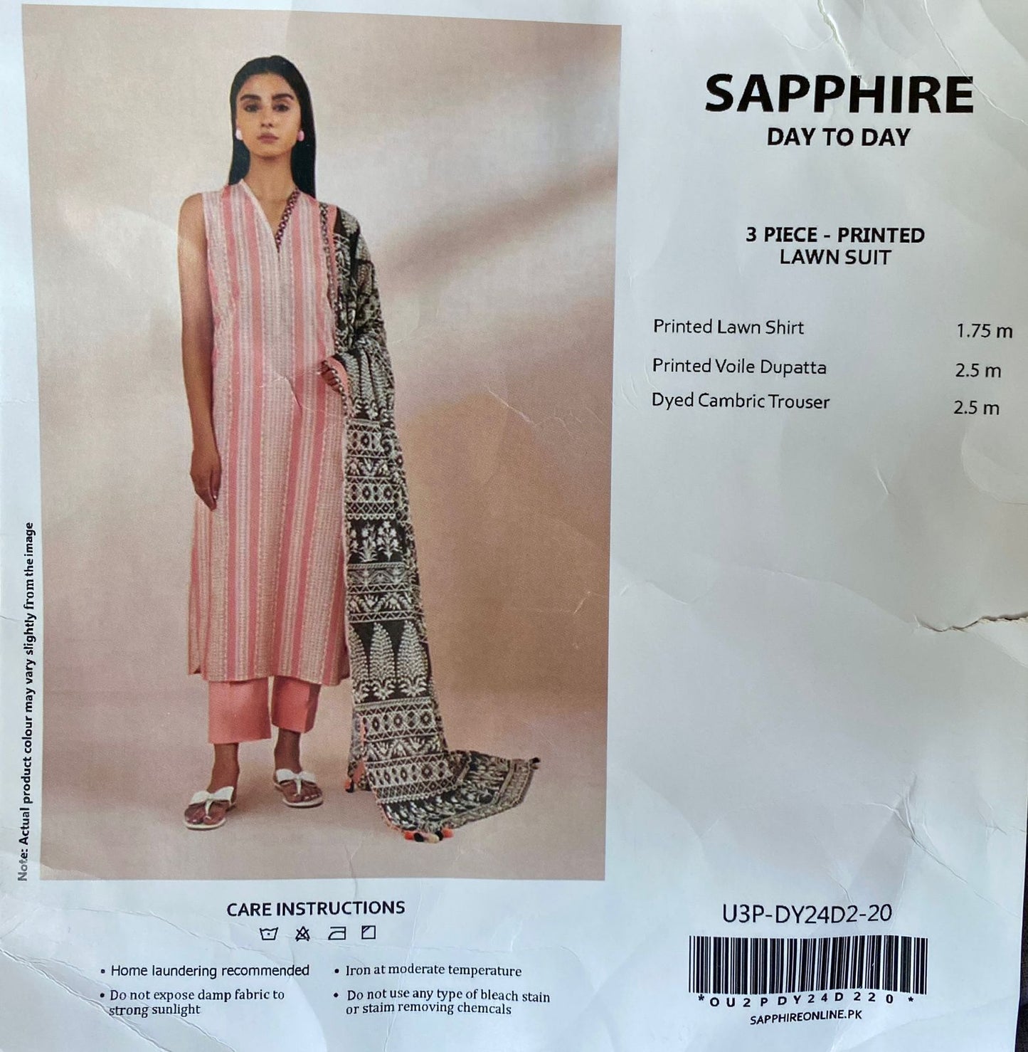 3 Piece Sapphire Lawn Suit - Printed (Unstitched)
