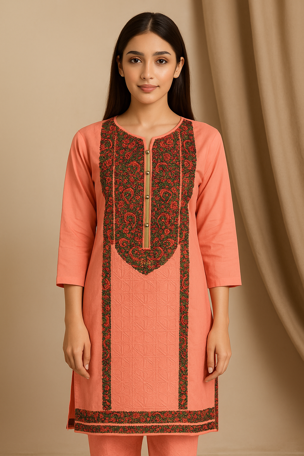 1 Piece Cotton Lawn Shirt- Embroidered (Pret)