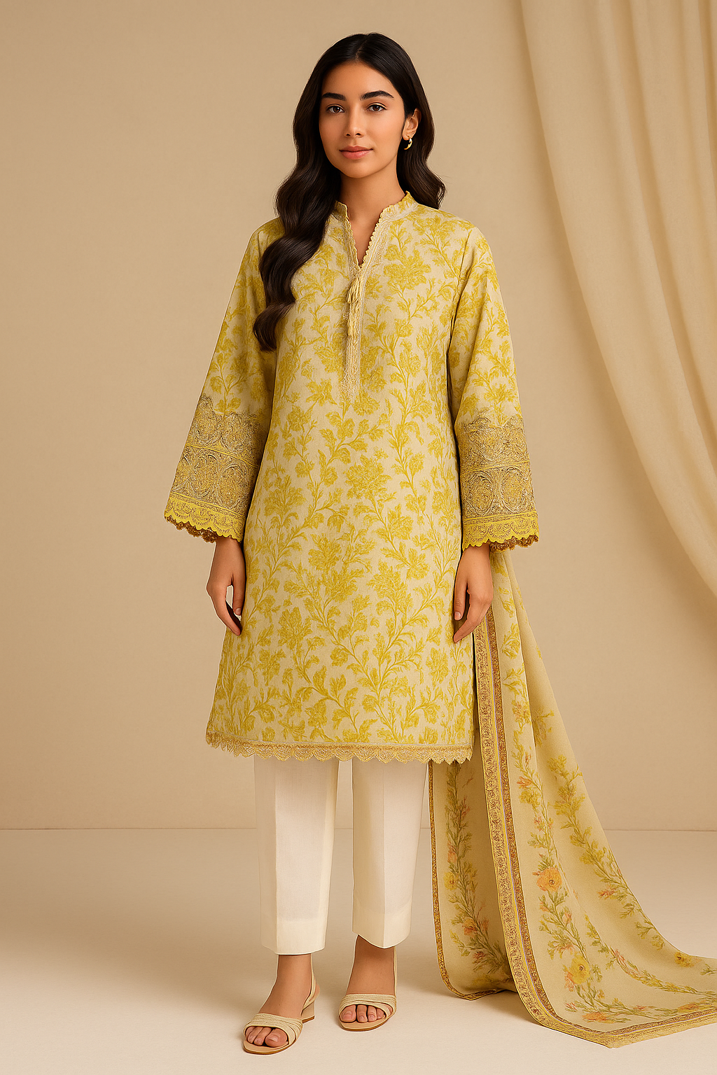 3 Piece Bonanza Satrangi Lawn Suit - Printed (Unstiched)