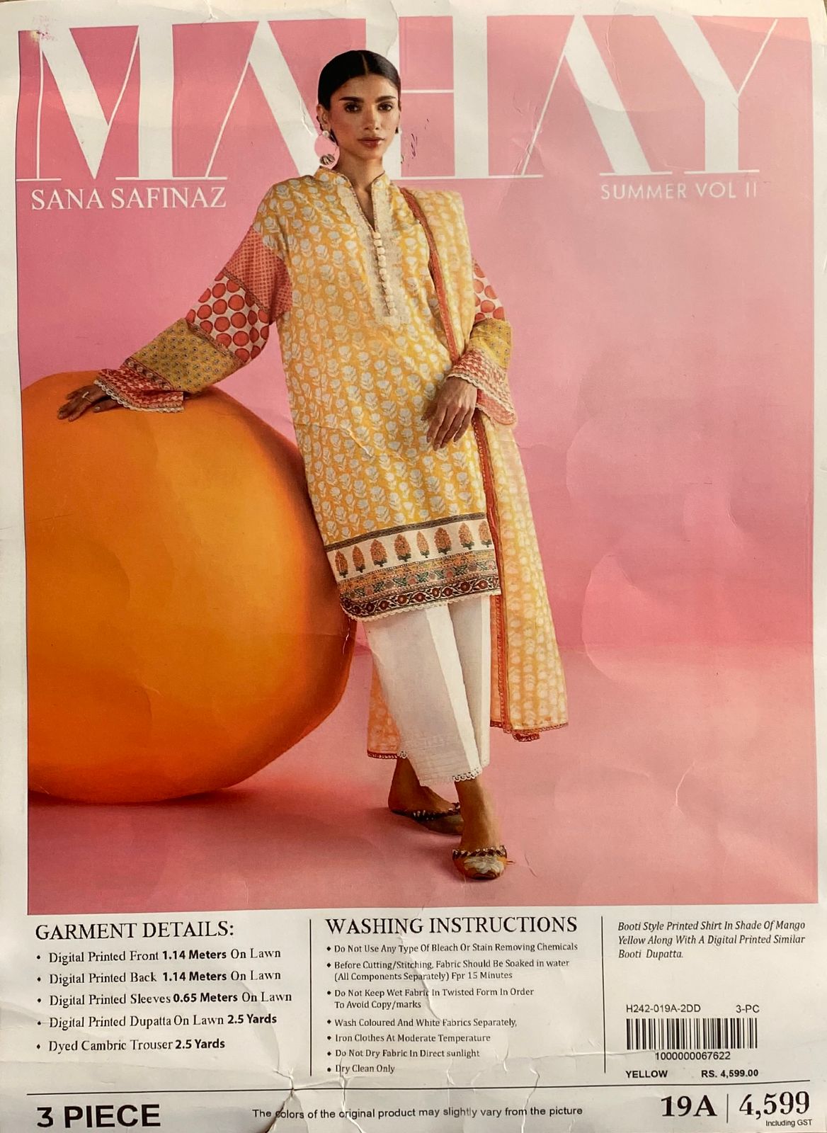 3 Piece Sana Safinaz Lawn Suit - Printed (Unstiched)
