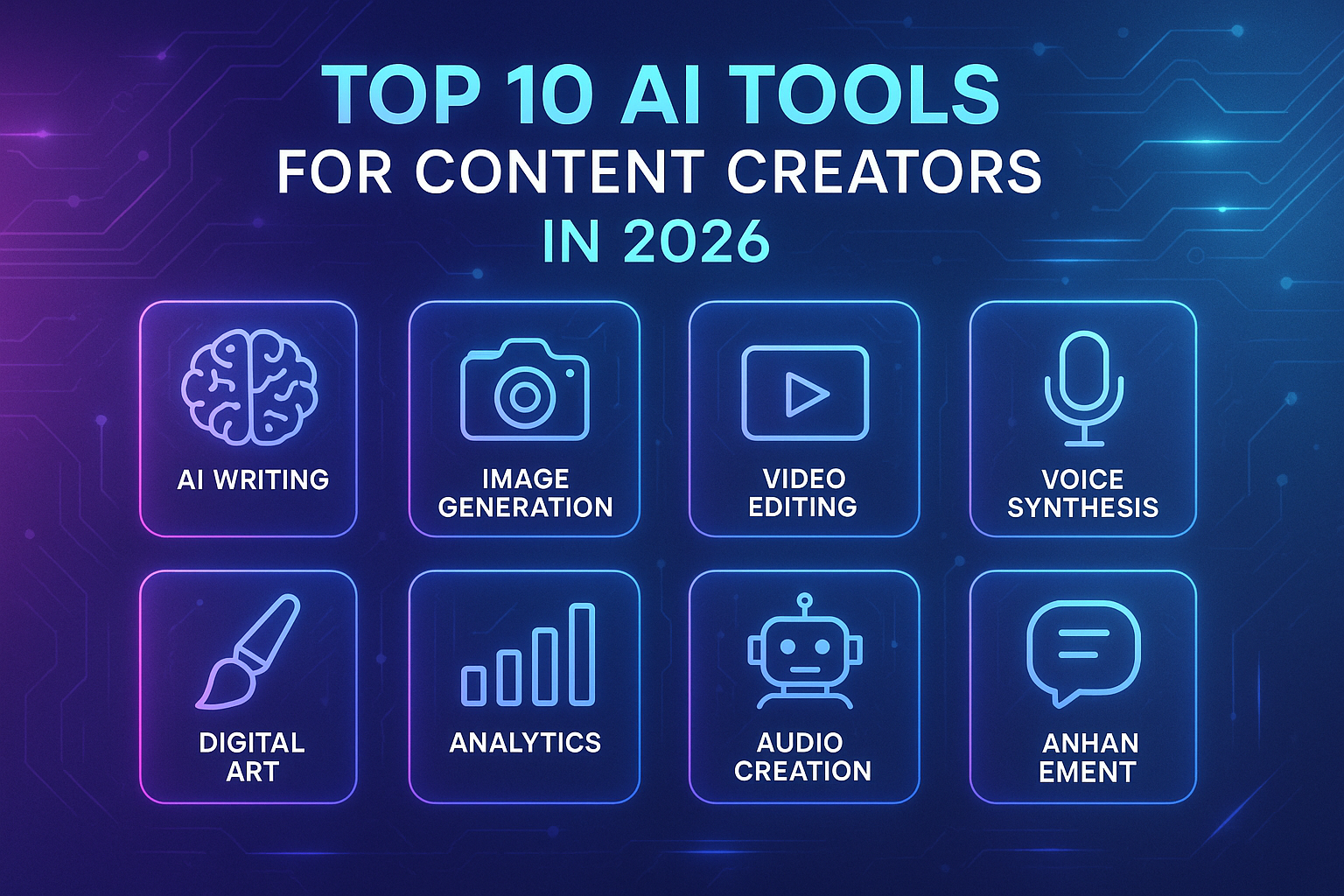 Top 10 AI Tools for Content Creators in 2026 – Auras Mall