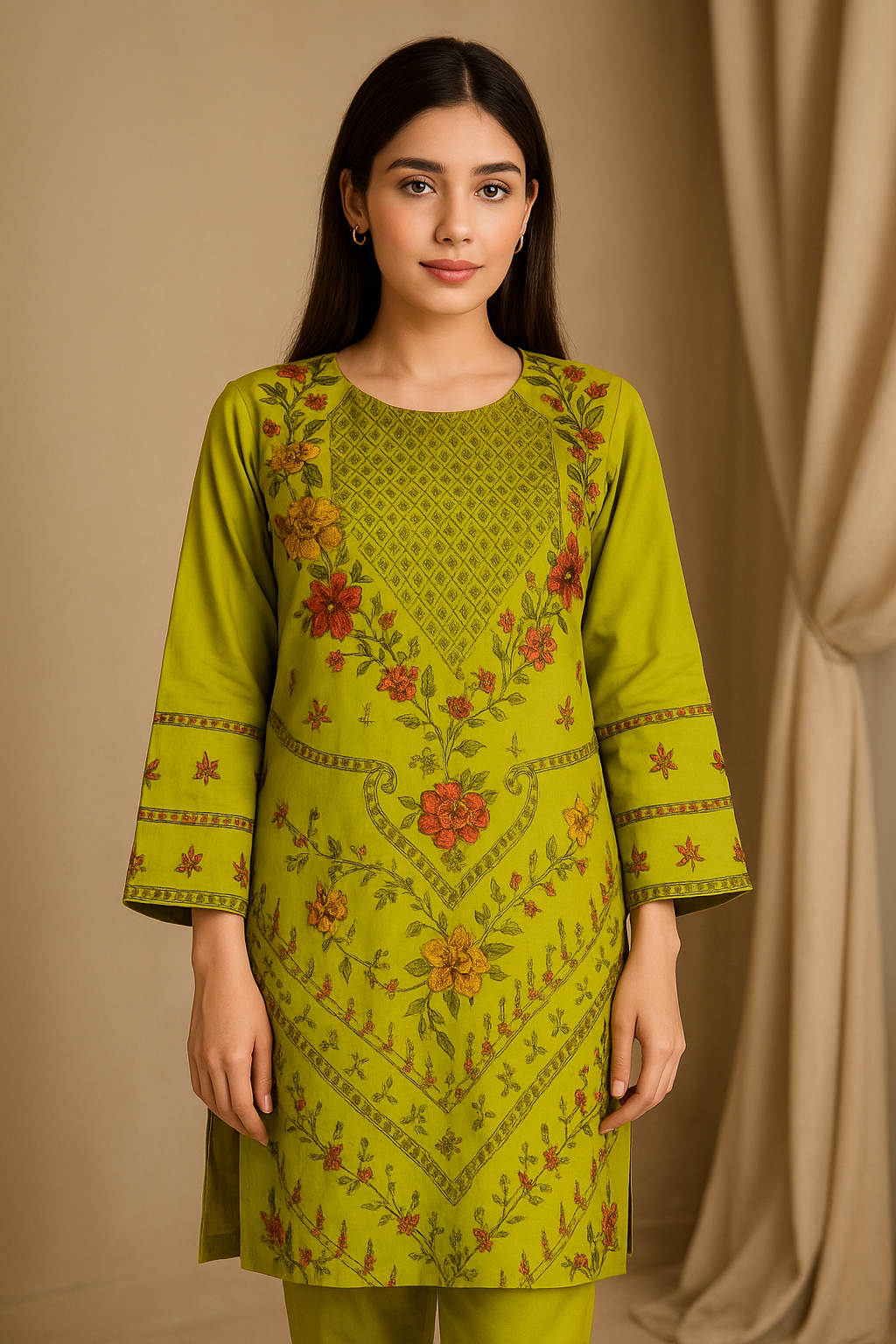 2 Piece Cotton Lawn Suit - Embroidered (Pret)