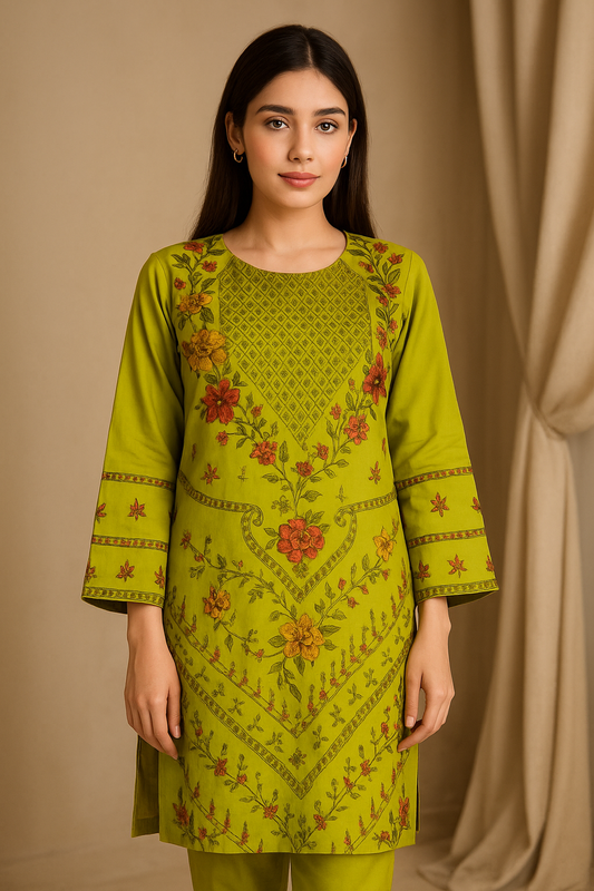 2 Piece Cotton Lawn Suit - Embroidered (Pret)