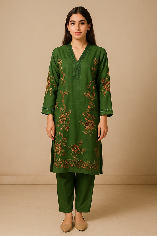 2 Piece Cotton Lawn Suit - Embroidered (Pret)