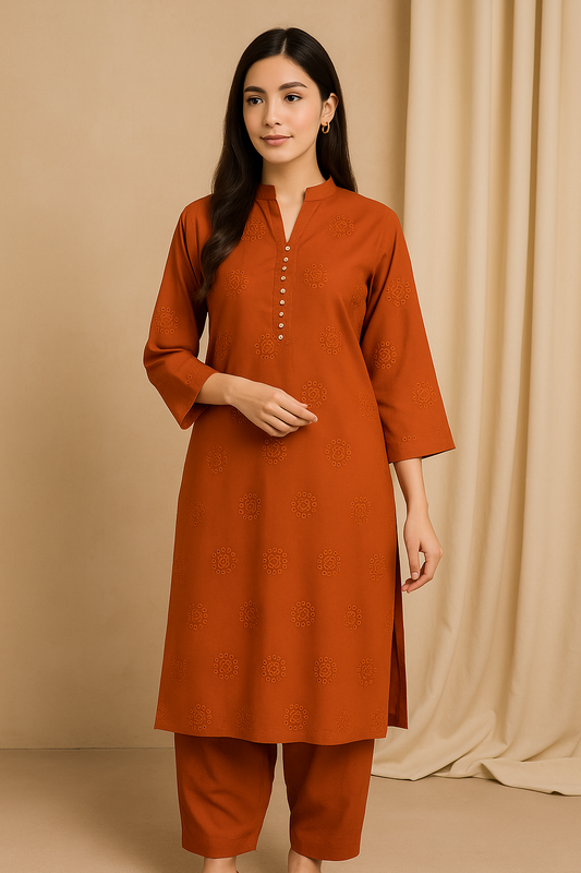 2 Piece Cotton Lawn Suit - Embroidered (Pret)