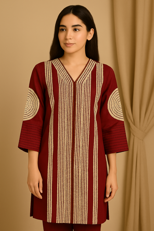 1 Piece Cotton Lawn Shirt- Embroidered (Pret)