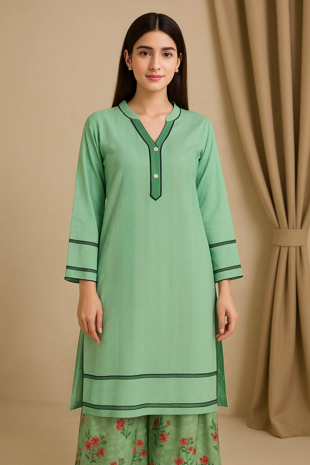 2 Piece Premium Chikankari Cotton Lawn Suit - Embroidered (Pret)