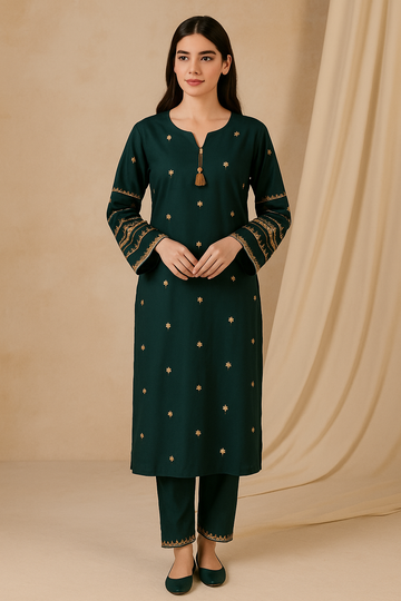 2 Piece Cotton Lawn Suit - Embroidered (Pret)