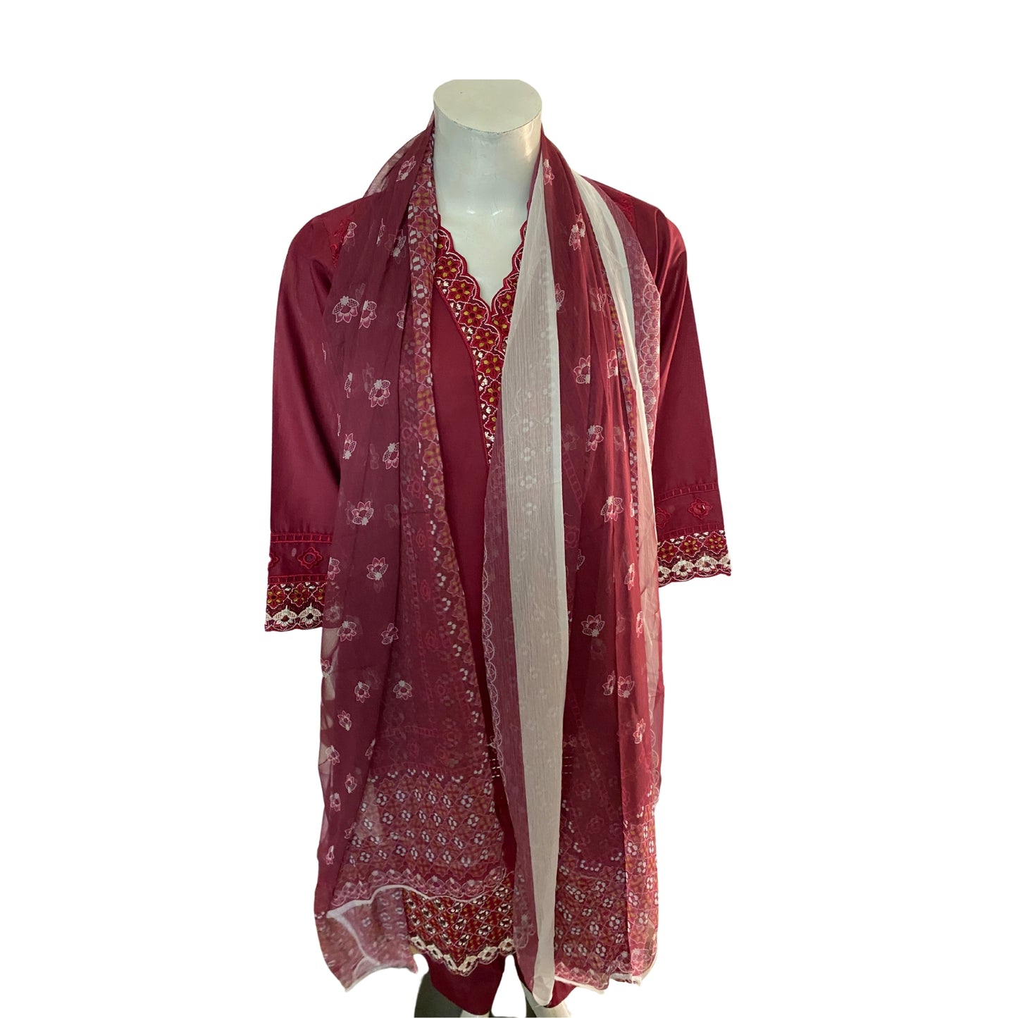 3 Piece Cotton Lawn Suit - Embroidered (Pret)