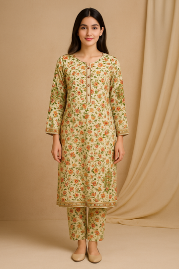 2 Piece Cotton Lawn Suit - Embroidered (Pret)