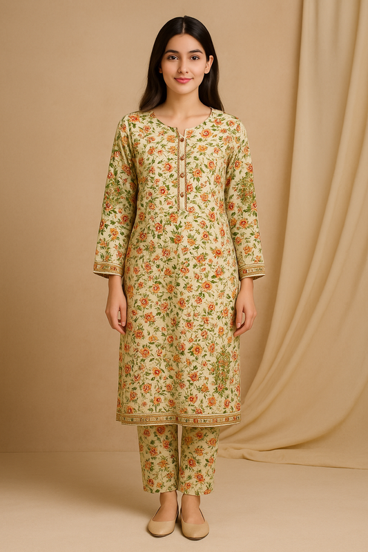 2 Piece Cotton Lawn Suit - Embroidered (Pret)
