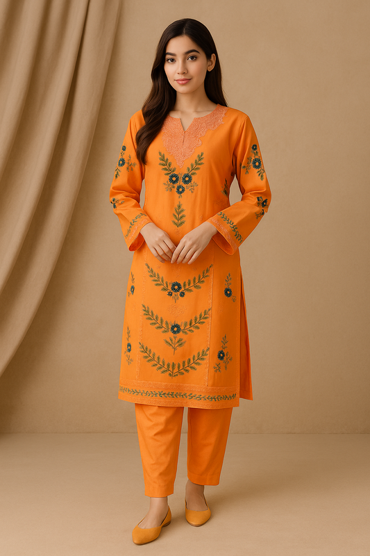 2 Piece Cotton Lawn Suit - Embroidered (Pret)