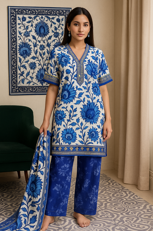 3 Piece Alkaram Lawn Suit - Printed (Unstiched)