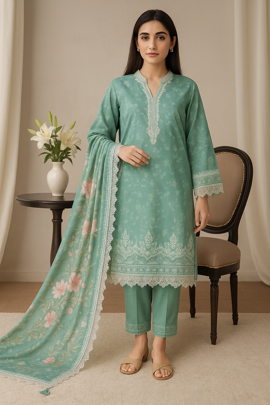 3 Piece MTJ Lawn Suit - Printed (Unstiched)