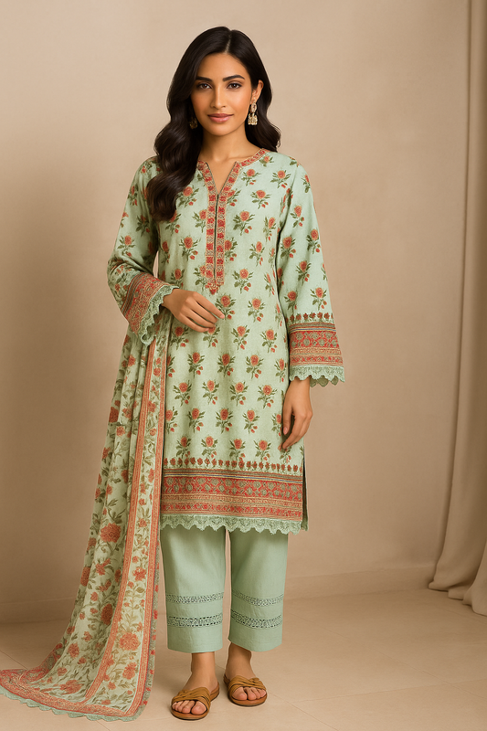 3 Piece Bonanza Satrangi Lawn Suit - Printed (Unstitched)