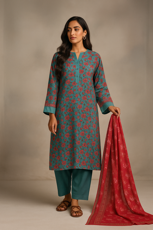 3 Piece Beechtree Lawn Suit - Printed (Unstitched)