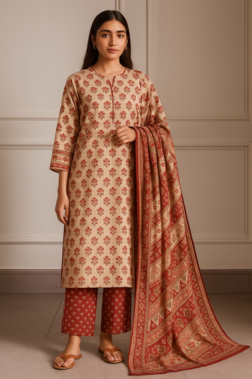 3 Piece SAYA Lawn Suit - Printed (Unstitched)