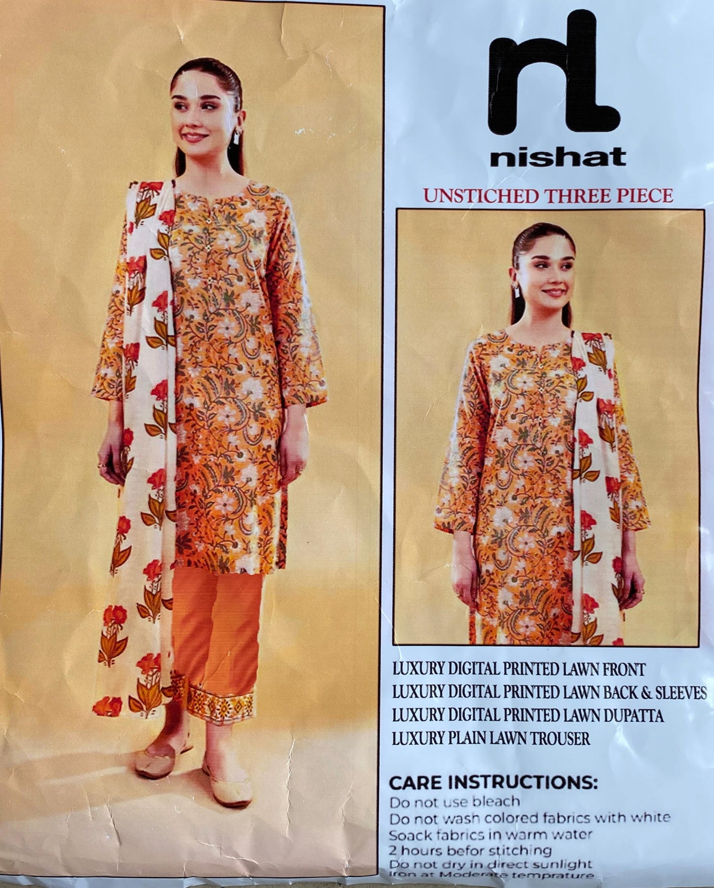3 Piece Nishat Lawn Suit - Printed (Unstiched)