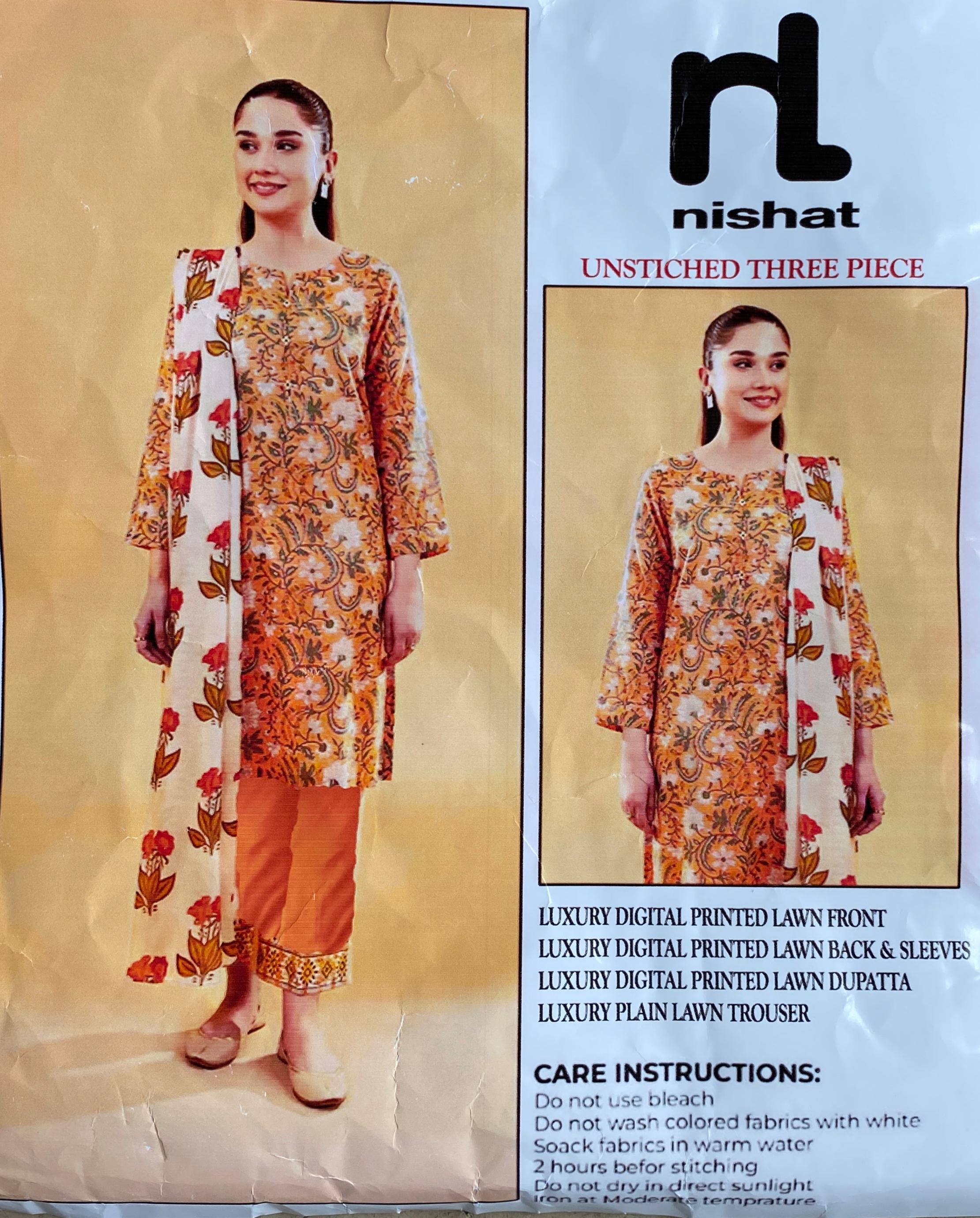 3 Piece Nishat Lawn Suit - Printed (Unstiched)
