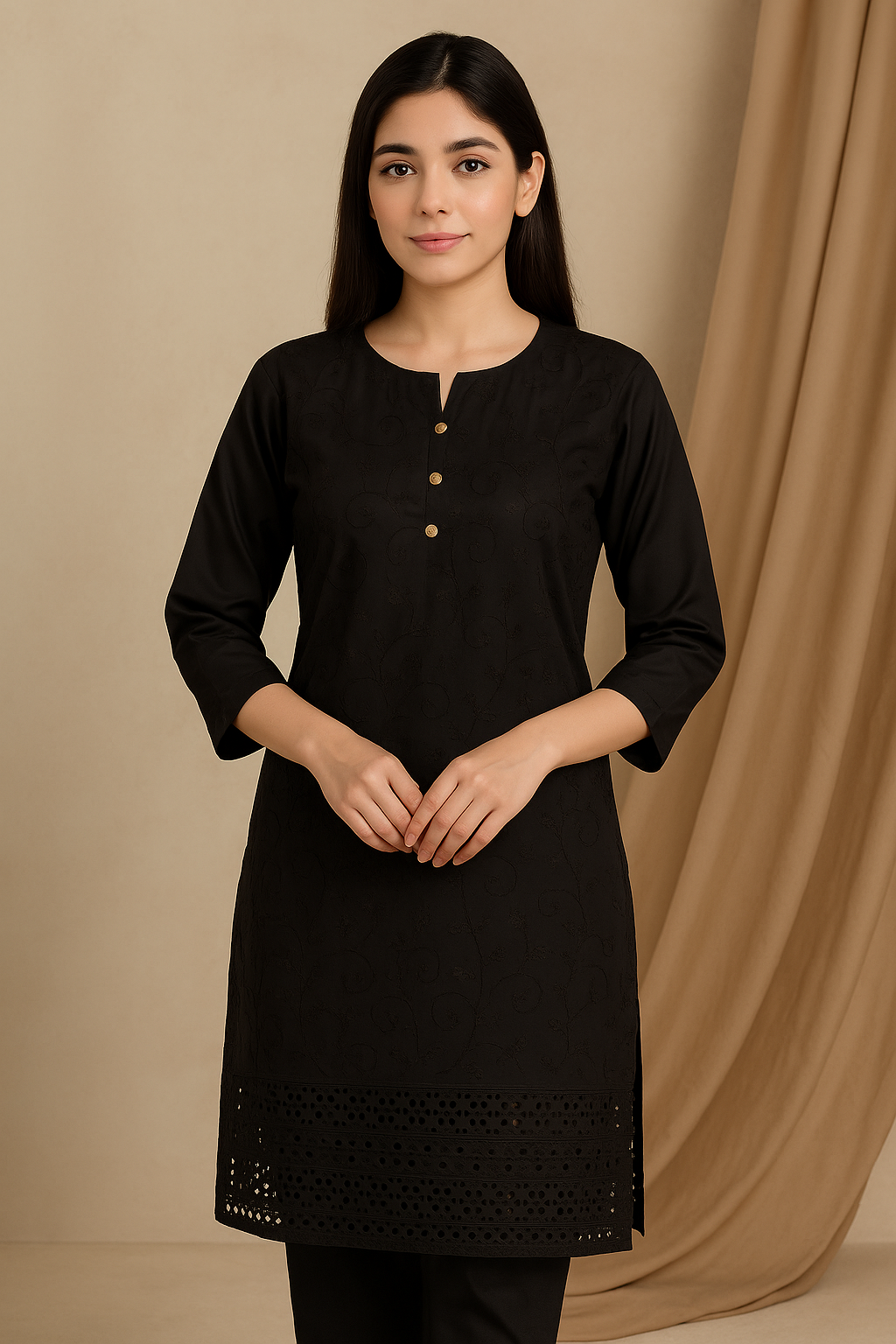 1 Piece Cotton Lawn Shirt- Embroidered (Pret)