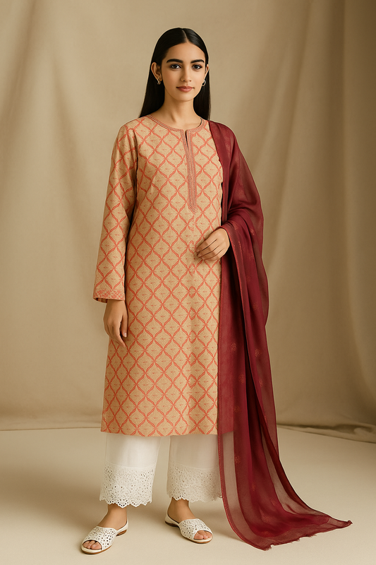 3 Piece Edenrobe Lawn Suit - Printed (Unstiched)