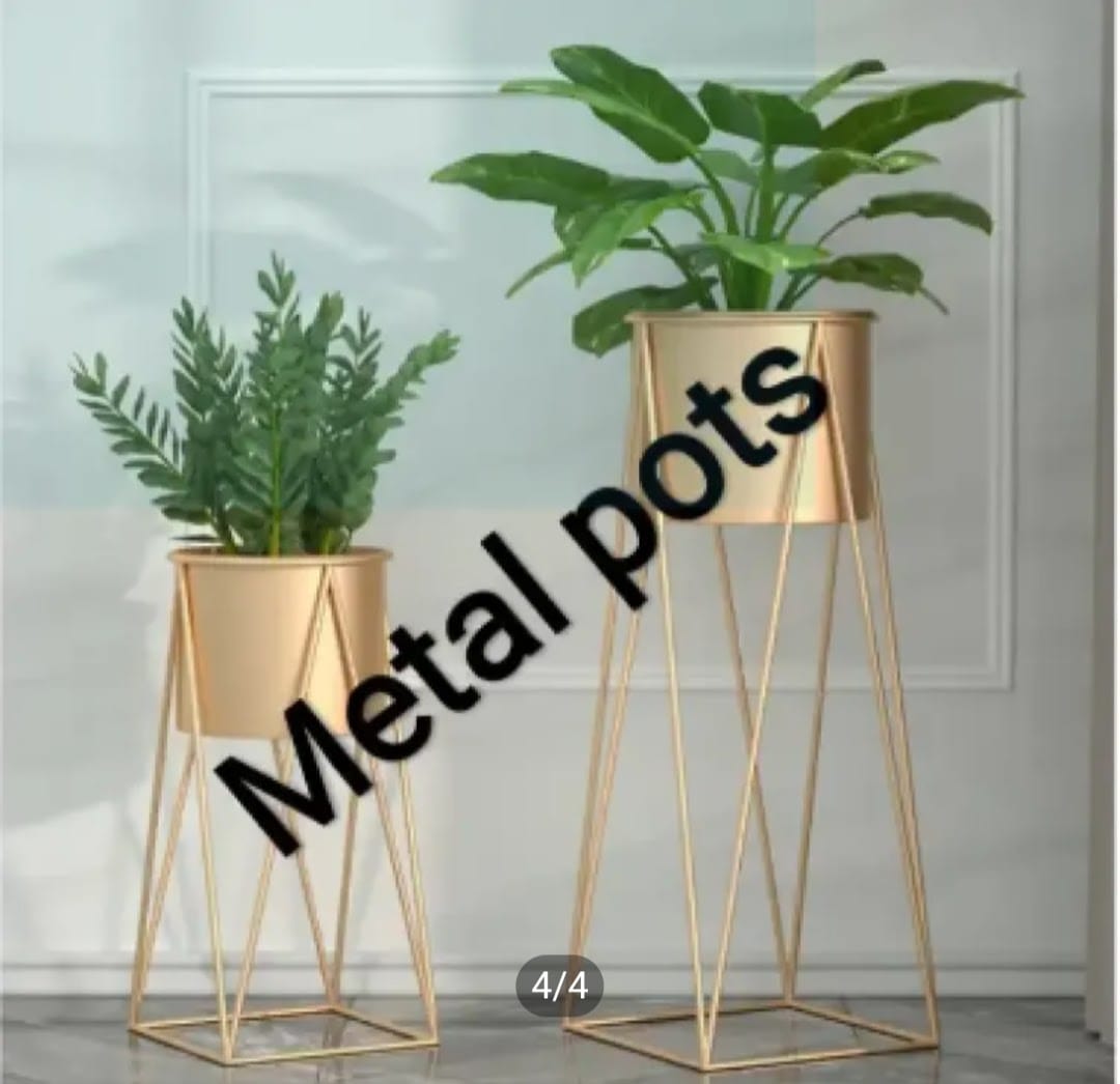 Planter stand set / Decorative Plant Pot Planter Shelf Stand - Decor / 2 Set of Planter with pots and stand - Pack of 2 Plant Pot Floor Stand Gardening Décor