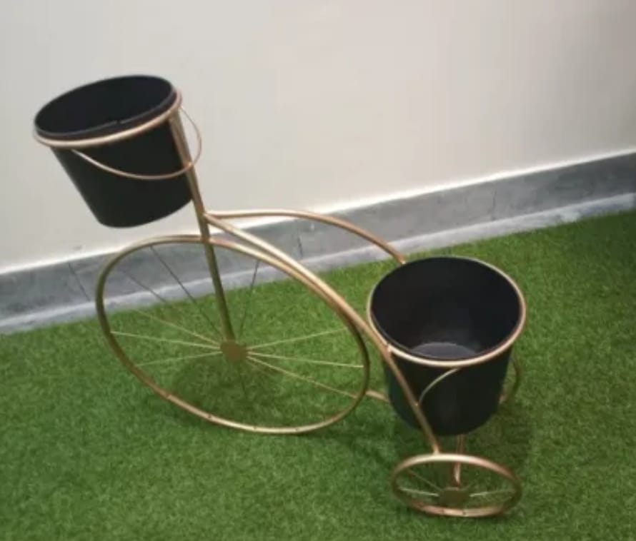 Planters - Planters Pots flower stand - Metal Plant Flower Floor Stand- Modren Planters Flower Pots - cycle Planter - Gifiting Item - House Luxery Items - With out Flowers Home Decore