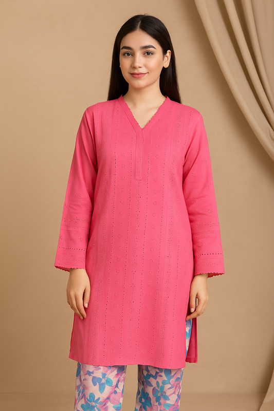 2 Piece Chikankari Cotton Lawn Suit - Embroidered (Unstiched)