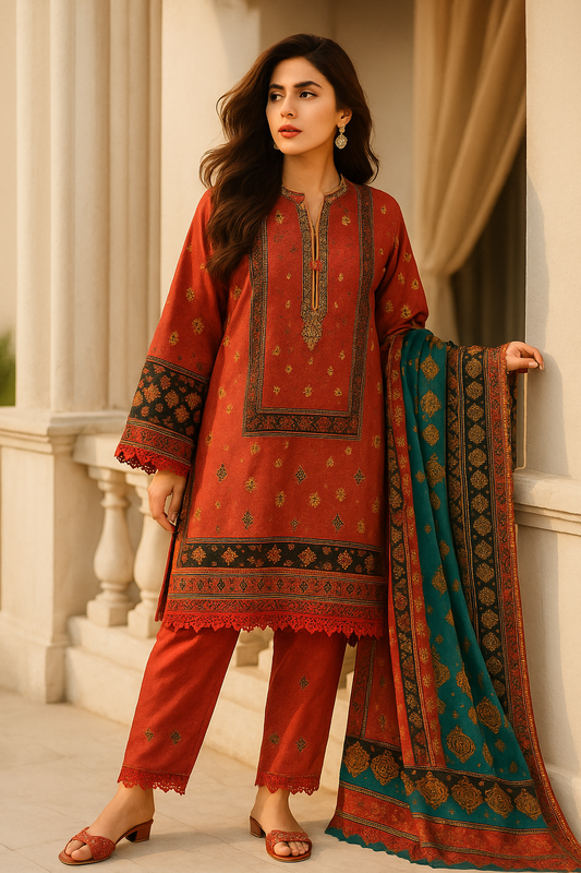 3 Piece Cross Stitch Lawn Suit - Embroidery (Unstiched)
