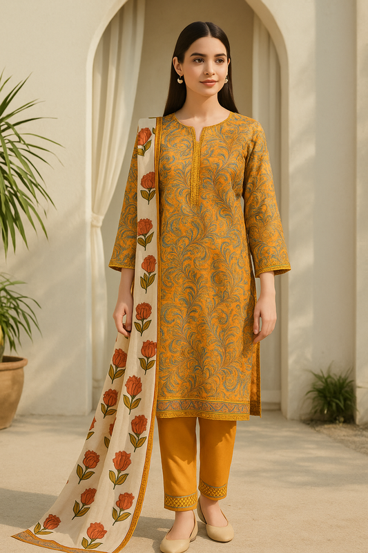 3 Piece Nishat Lawn Suit - Printed (Unstiched)