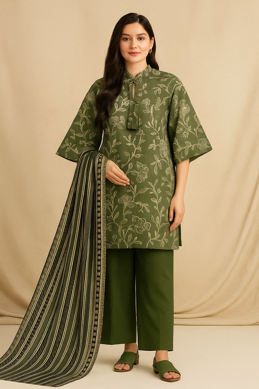 3 Piece Sapphire Lawn Suit - Printed (Unstiched)