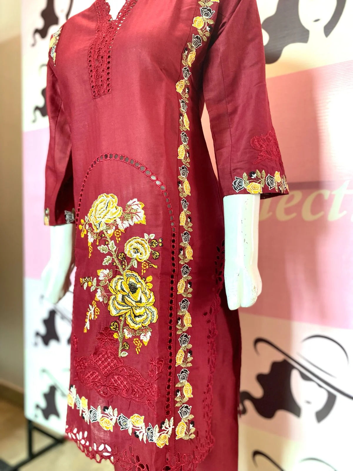 Soft Cotton Collection Stitched 2pics Dress for Women Embroidery Dress